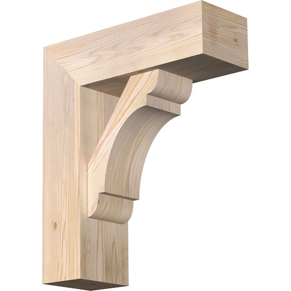 Ekena Millwork Olympic Block Smooth Bracket w/ Offset Brace, Douglas Fir, 7 1/2"W x 22"D x 26"H BKT0806X22X26OLY05SDF - main